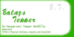 balazs tepper business card